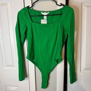 H&M Green Long Sleeve Bodysuit NWT